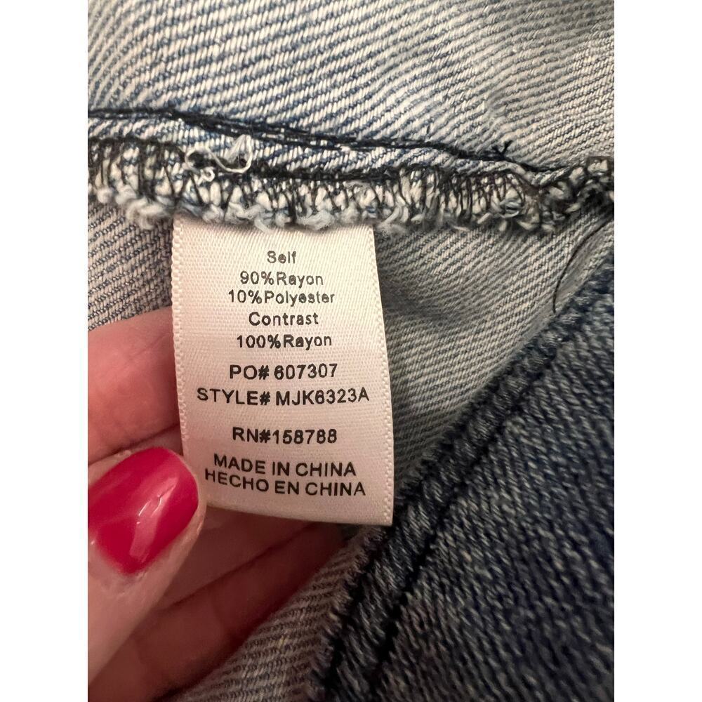☀️Mable Womens Paisley Print Contrast Denim Jacket Blue Size M - Picture 6 of 8